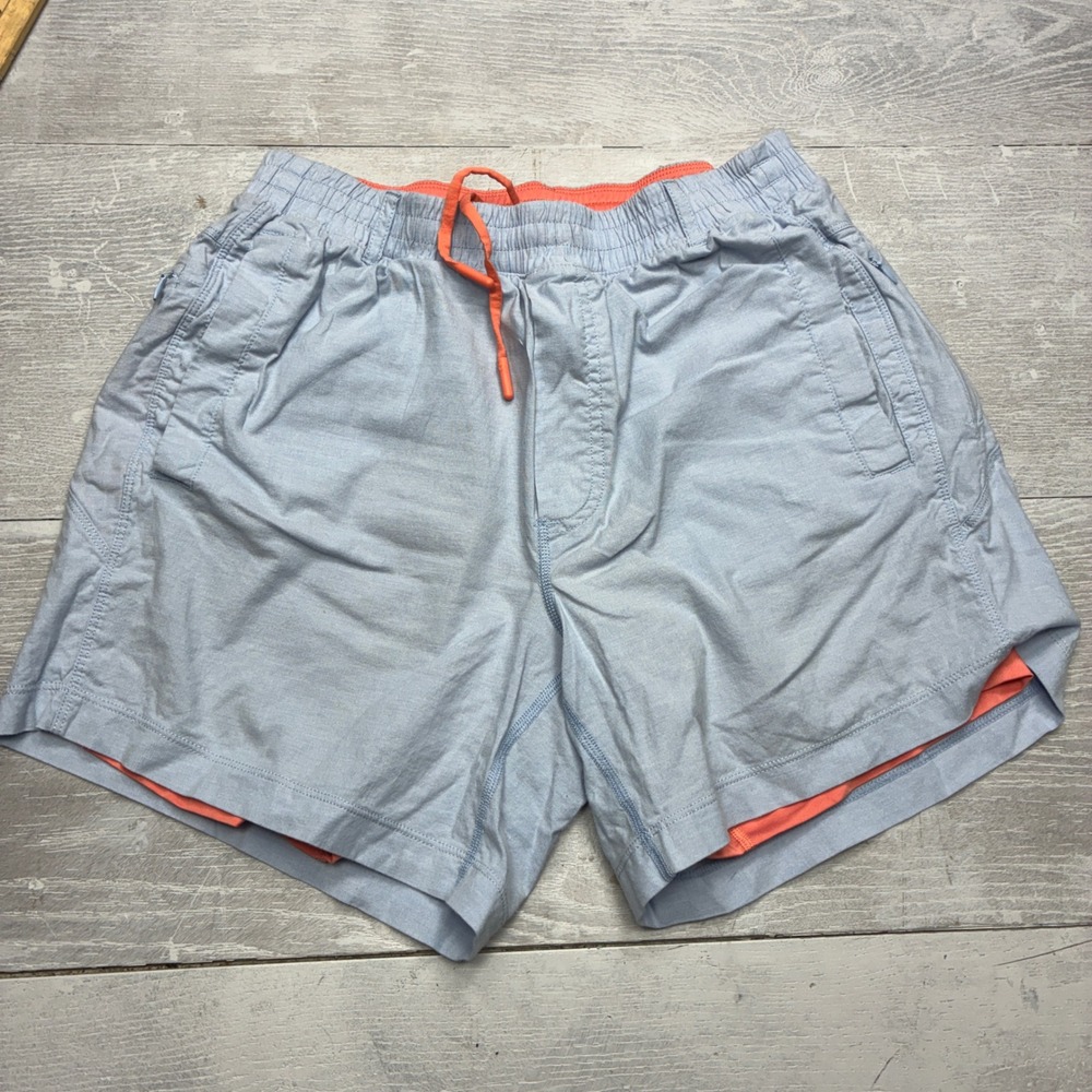 Birddogs Boom Shorts Mens Medium Blue Orange Liner Gym Athletic Running 6 Inseam